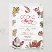 Schattigee Kerst Vakantie Cookie Exchange Party Kaart (Voorkant)