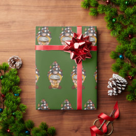 Schattigee Kerst Vakantie Koffie Gnoom Inpakpapier
