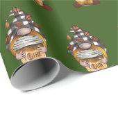 Schattigee Kerst Vakantie Koffie Gnoom Inpakpapier (Rol Hoek)