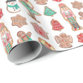 Schattigee kerst vakantie notenkraker koekjes cadeaupapier (Rol Hoek)