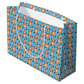 Schattigee kerst vos patroon groot cadeauzakje (Achterkant Gekanteld)