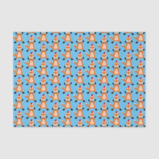 Schattigee kerst vos patroon tissuepapier (Voorkant)