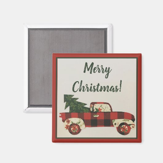Schattigee Kerst Vrachtwagen Magnet (Voorkant / Achterkant)