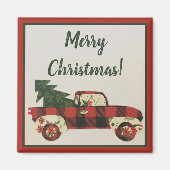 Schattigee Kerst Vrachtwagen Magnet (Voorkant)