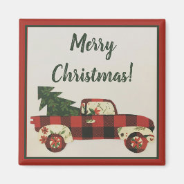 Schattigee Kerst Vrachtwagen Magnet