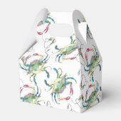 Schattigee Kerst Waterverf Blauwe Krab Favoriete B Bedankdoosjes (Achterkant)