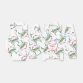 Schattigee Kerst Waterverf Blauwe Krab Favoriete B Bedankdoosjes (Uitgevouwen)