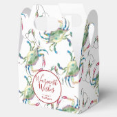 Schattigee Kerst Waterverf Blauwe Krab Favoriete B Bedankdoosjes (Geopend)