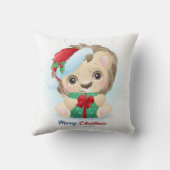Schattigee kerst Waterverf Lion Nursery Kussen (Achterkant)