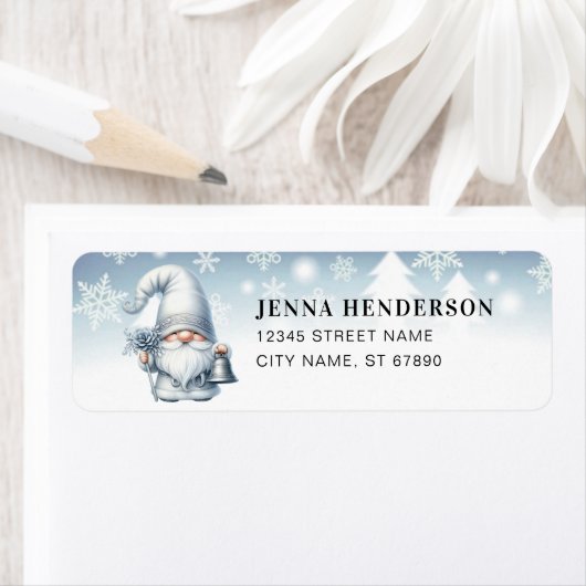 Schattigee Kerst Winter Gnome Retouradres Labels (Insitu)