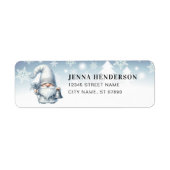 Schattigee Kerst Winter Gnome Retouradres Labels (Voorkant)