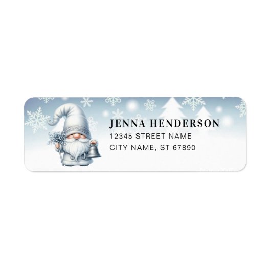 Schattigee Kerst Winter Gnome Retouradres Labels (Voorkant)