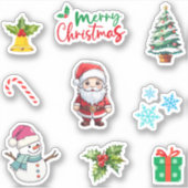 Schattigee Kerst Winter Vakantie Elementen Pack 9p Sticker (Voorkant)
