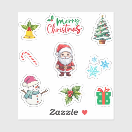 Schattigee Kerst Winter Vakantie Elementen Pack 9p Sticker (Vel)