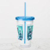 Schattigee kerst/winteryeti acryl drinkbeker (Rechts)