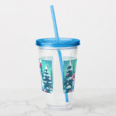 Schattigee kerst/winteryeti acryl drinkbeker (Links)