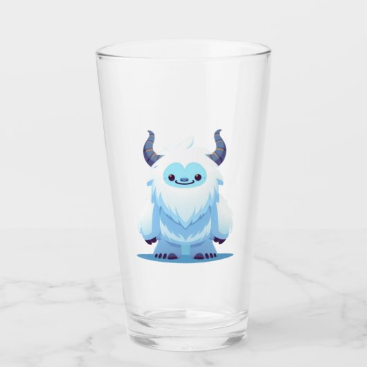 Schattigee kerst/winteryeti glas (Voorkant)