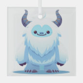 Schattigee kerst/winteryeti glas ornament (Voorkant)