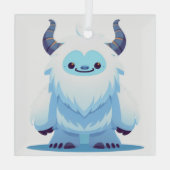 Schattigee kerst/winteryeti glas ornament (Achterkant)