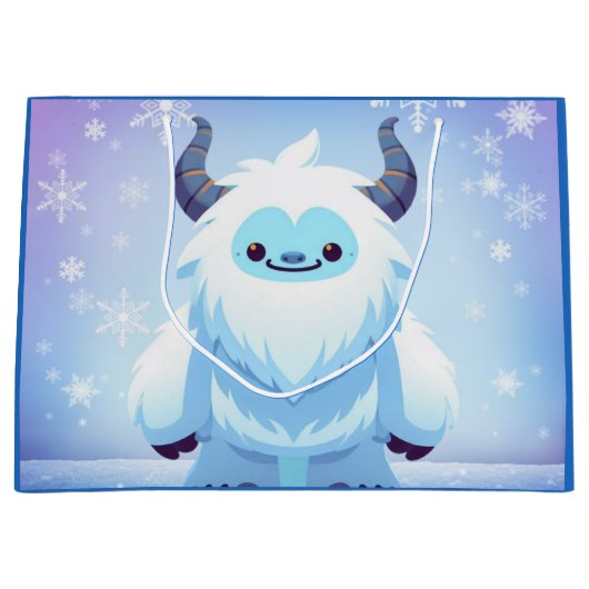 Schattigee kerst/winteryeti groot cadeauzakje (Voorkant)