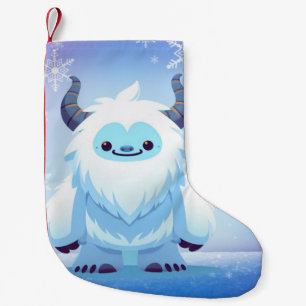 Schattigee kerst/winteryeti kleine kerstsok