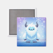 Schattigee kerst/winteryeti magneet (Voorkant / Achterkant)