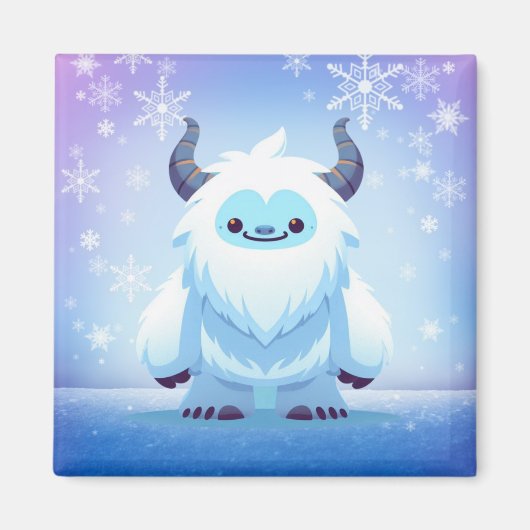 Schattigee kerst/winteryeti magneet (Voorkant)
