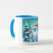 Schattigee kerst/winteryeti mok (Voorkant links)
