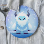 Schattigee kerst/winteryeti ronde button 6,0 cm (In situ)