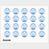 Schattigee kerst/winteryeti ronde sticker (Vel)