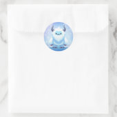 Schattigee kerst/winteryeti ronde sticker (Tas)