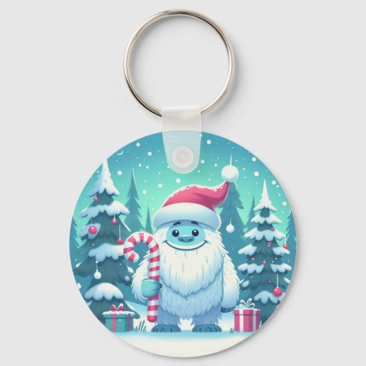 Schattigee kerst/winteryeti sleutelhanger (Voorkant)