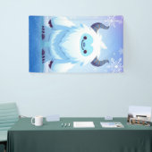 Schattigee kerst/winteryeti spandoek (Beurs)