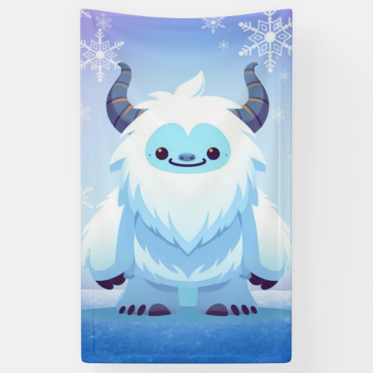 Schattigee kerst/winteryeti spandoek (Verticaal)