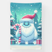 Schattigee kerst/winteryeti spandoek (Verticaal)