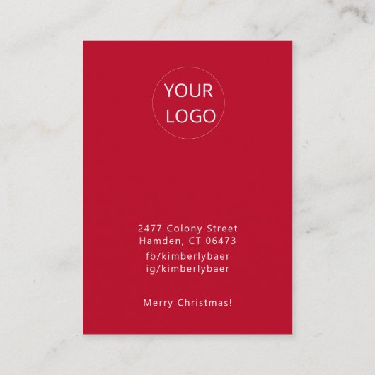 Schattigee Kerst Wit Rood Ketting Armband Display Visitekaartje (Achterkant)