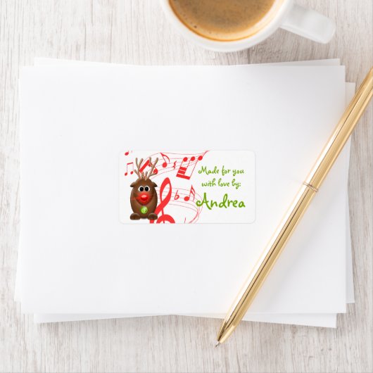 Schattigee Kerst Xmas Rendier Gift Label Sticker (Insitu)
