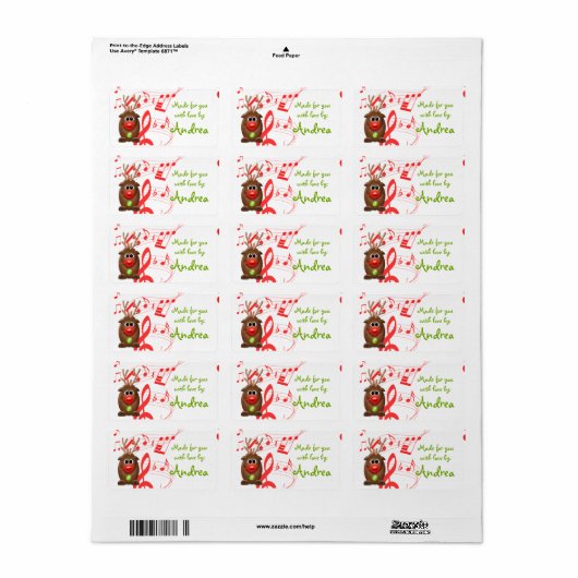 Schattigee Kerst Xmas Rendier Gift Label Sticker (Full Sheet)