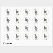 Schattigee Kerst Zebra illustratie Holly krans Ronde Sticker (Vel)