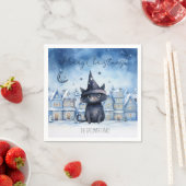 Schattigee Kerst Zwarte Kat Feestelijke Vakantie Servet (Insitu)