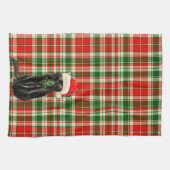 Schattigee Kerst Zwarte Kat Vakantie Plaid Theedoek (Horizontaal)