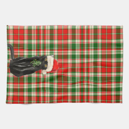 Schattigee Kerst Zwarte Kat Vakantie Plaid Theedoek