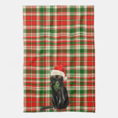 Schattigee Kerst Zwarte Kat Vakantie Plaid Theedoek (Verticaal)