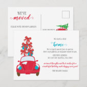 Schattigee kerstauto We hebben vakantie verhuisd Briefkaart (Voorkant / Achterkant)