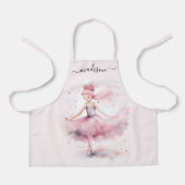 Schattigee kerstballerina scriptnaam schort (Voorkant)
