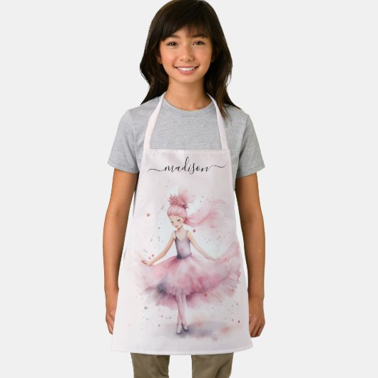 Schattigee kerstballerina scriptnaam schort (Insitu)