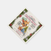 Schattigee kerstbezorging Baby Rendieren personali Servet (Hoek)