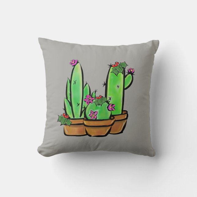 Schattigee Kerstbloeiende Cactus cactussen succule Kussen (Voorkant)