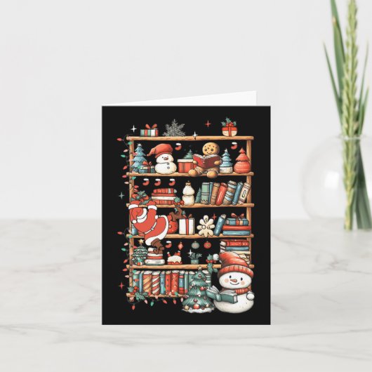 Schattigee Kerstboekenplank Santa Leesboeken Ginge Kaart (Voorkant)