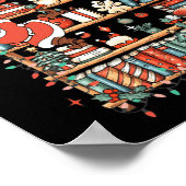 Schattigee Kerstboekenplank Santa Leesboeken Ginge Poster (Hoek)